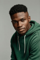 Obraz premium A black man in a sweatshirt