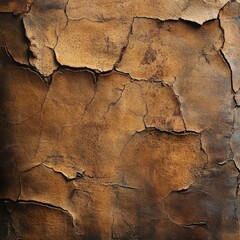 Naklejka premium Close-up of Cracked and Weathered Brown Surface