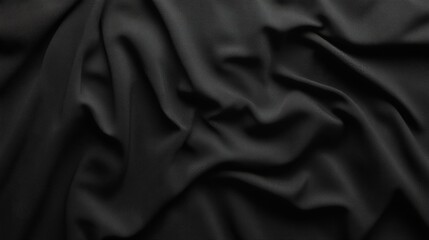 Fototapeta premium A soft, seamless black fabric texture, showing minimal wrinkles