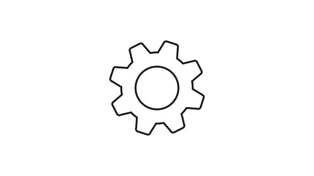 Setting, workflow, process icon. Motion graphic design. 4k.