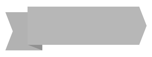 A blank gray infographic banner with a folded ribbon design, ideal for timelines or steps.