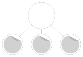 Blank infographic timeline with three circular nodes for data representation.