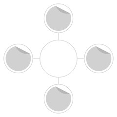 A blank infographic timeline design with five circular nodes for data representation.