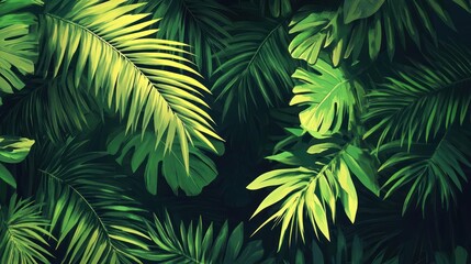 Green and yellow plant leaves on a white background.