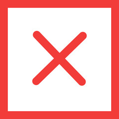 Obraz premium Cross and no icon button