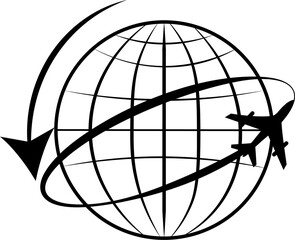 Globe and earth icon button