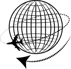 Globe and earth icon button