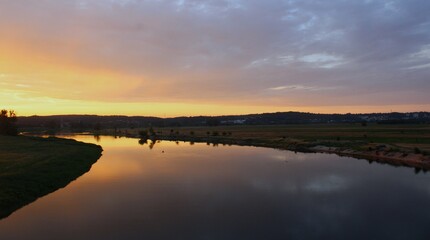 beautiful view of the river at sunset