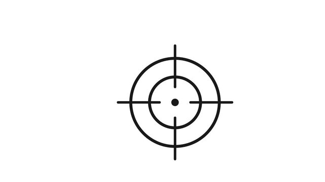 Target searching scope. Target icon. Motion graphic design. 4k.