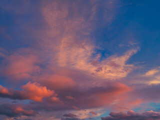 Fototapeta premium colorful sunset clouds, summer clouds at sunset