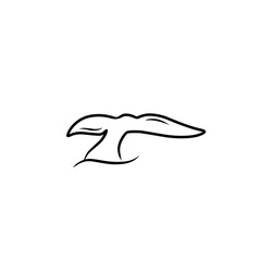 whale tail line art