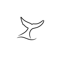 whale tail line art