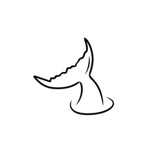 whale tail line art