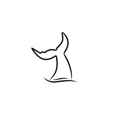 whale tail line art