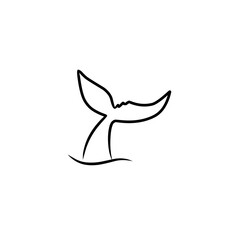 whale tail line art