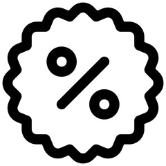 Discount. Editable stroke vector icon.
