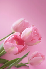 Fototapeta premium Pink flowers on a pink background