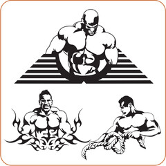 Bodybuilding and Fitness - vector illustration.