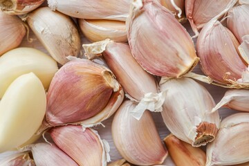  Garlic background, close up