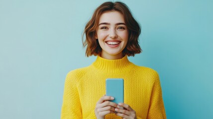 Fototapeta premium The Happy Woman with Phone