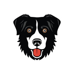 Dog Head Icon Flat Style Cartoon Vector Illustration Isolated on White