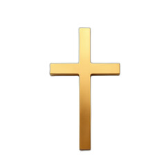 Vintage brass cross on neutral background Timeless and elegant
