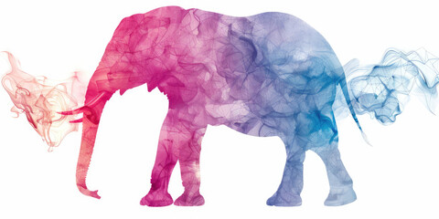 Obraz premium An Abstract Floating Elephant Isolated On Transparency Background