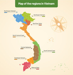 Hand drawn vietnam map illustration