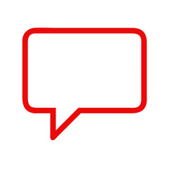 Naklejka premium Empty red outline speech bubble with rectangular shape, modern design, copy space 