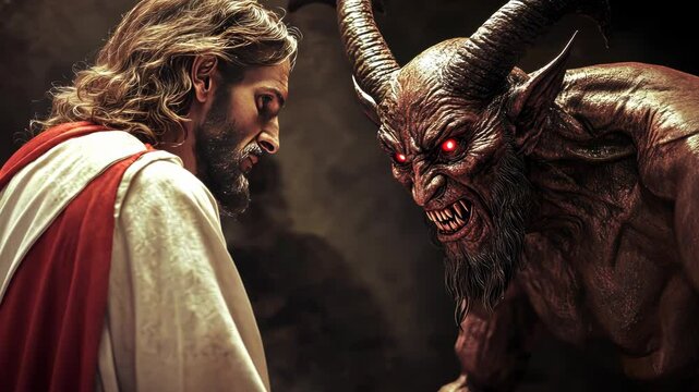 Jesus stands before the devil video 4k