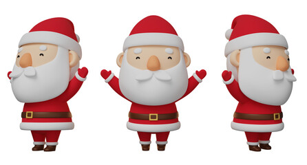 Christmas Santa Claus smiling and cheering 3D graphics