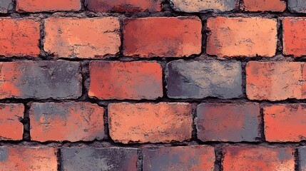 Red Brick Wall Texture Background Seamless Pattern