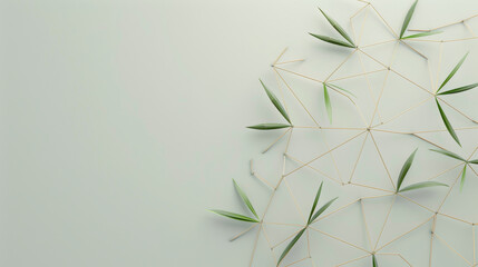 Eco-friendly supply chain network. Green distribution map for bamboo packaging products. Sustainable logistics and interconnected global distribution points for environmentally conscious business.