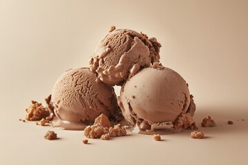 Scoops of chocolate ice cream 