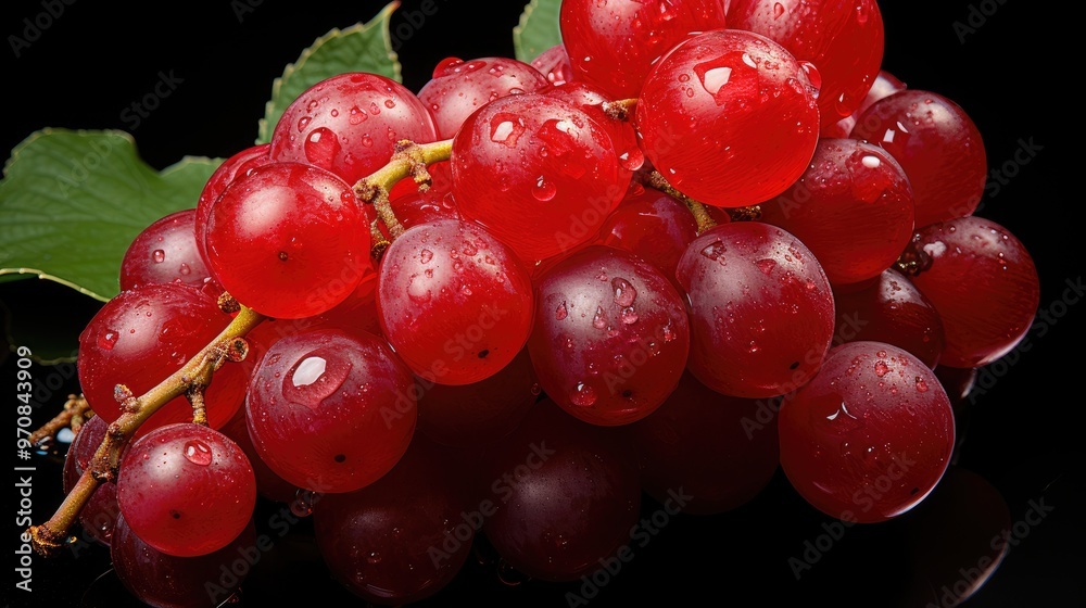 Poster fruit grapes red