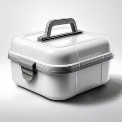 white lunch box Mockup isolated on white background