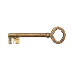 Old brass key on black