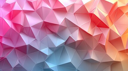 Gradient geometric background with soft pastel triangles, illustration with smooth transitions 