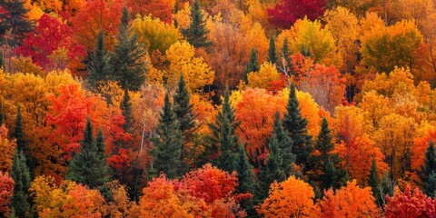 Fall foliage photography Vibrant leaves capturing the essence of the season as trees burst with hues of orange red and copper