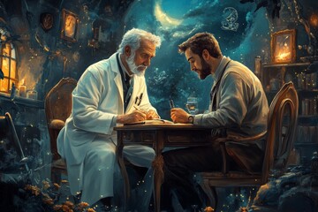 International Doctor's Day.
International Workers' Day
healthcare sector. Doctors' Solidarity Day
to the whole world. Illustration of a doctor with a stethoscope.