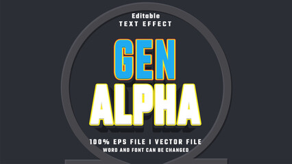 editable gen alpha text effect.typhography logo