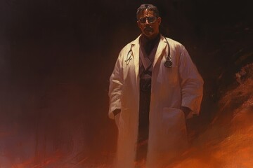 International Doctor's Day. 
International Workers' Day
healthcare sector. Doctors' Solidarity Day
to the whole world. Illustration of a doctor with a stethoscope.