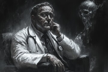 International Doctor's Day.
International Workers' Day
healthcare sector. Doctors' Solidarity Day
to the whole world. Illustration of a doctor with a stethoscope