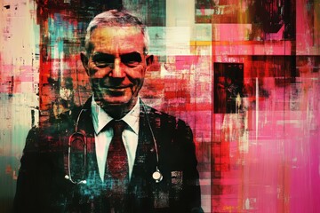 International Doctor's Day.
International Workers' Day
healthcare sector. Doctors' Solidarity Day
to the whole world. Illustration of a doctor with a stethoscope