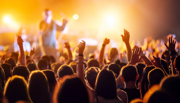 crowd at concert - summer music festival 
