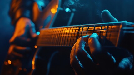 Fototapeta premium The Musician Playing Acoustic Guitar