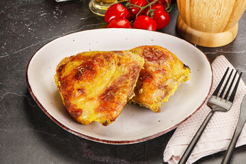 Roasted chicken thigh with spices