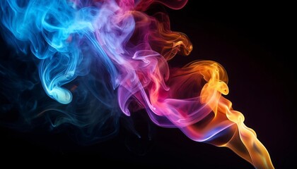 Obraz premium Vibrant smoke colors blending to form a gradient effect in a stream