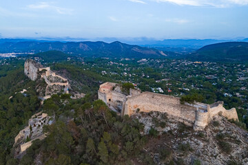 Aerial view of Xàtiva Castle, Valencia, Spain