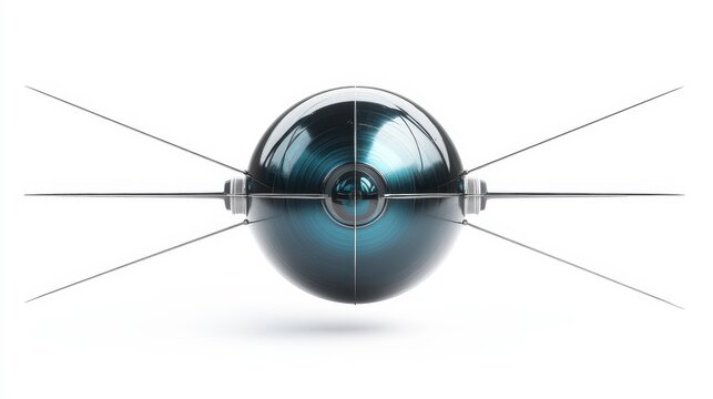 Sputnik 1 (the first artificial satellite) clipart, element, 3D illustration, realistic, isolated on white background